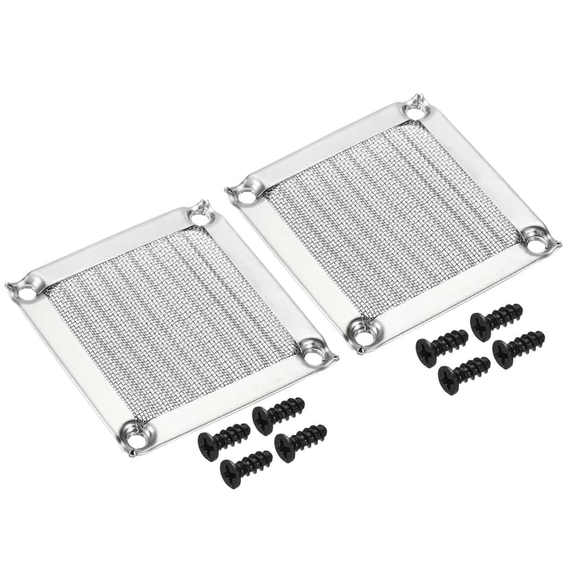 PATIKIL 60mm Fan Filter Grills with Screws, 2 Pack Aluminum Frame Stainless Steel Mesh Dustproof Cover for Computer Case, Silver