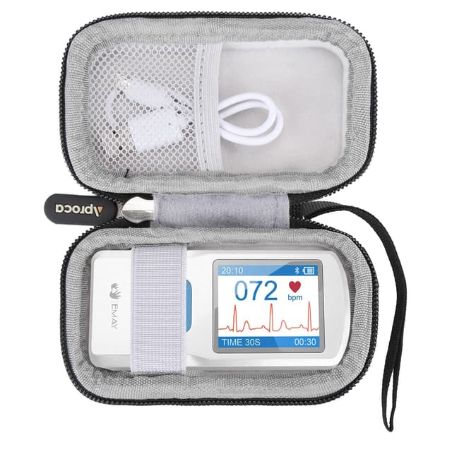 Aproca Case Compatible with EMAY Portable ECG Monitor Devices, Storage Portable Bag for Accessories -Black (Case Only)
