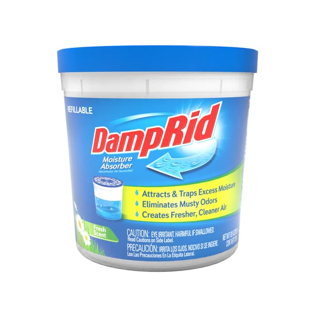 DampRid Fresh Scent Refillable Moisture Absorber - 10.5oz cup – Traps Moisture for Fresher, Cleaner Air