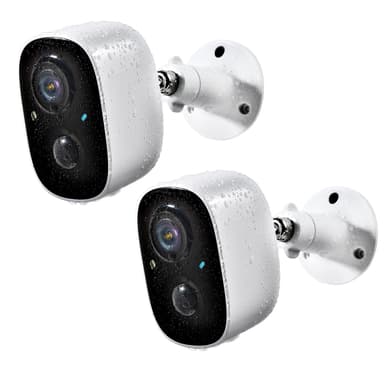 Geekee Security Cameras Wireless Outdoor 2-Way Talk Battery Powered Wi-Fi Cameras for Outside and Indoor 2K Night Vision AI Motion Detection Siren Alarm IP65 Weatherproof 2-Pack