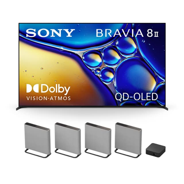 Sony BRAVIA 8 II 55-Inch 4K QD OLED Smart TV (K-55XR80M2) with BRAVIA Theater Quad 16-Speaker Home Theater System (HT-A9M2)