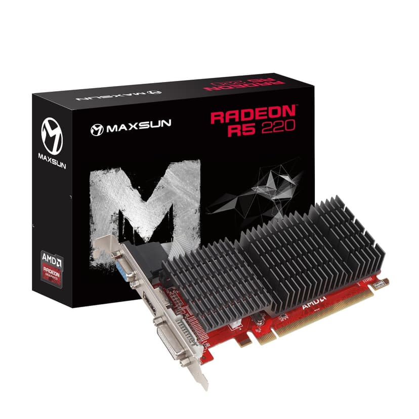 maxsun AMD Radeon R5 220 2GB Graphics Card GPU (DVI-I, HDMI, VGA) - Low Profile Ready
