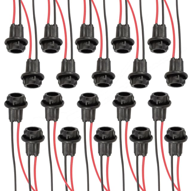 TOMALL 20pcs T10 194 W5W Light Bulb Socket Pre-Wired Connector for Automotive