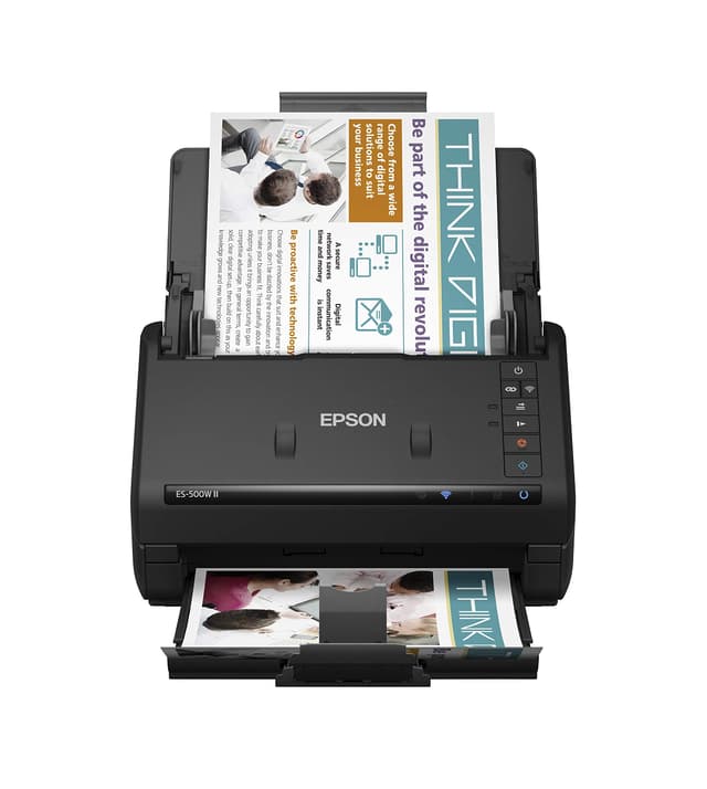 Epson Workforce ES-500W II Wireless Color Duplex Desktop Document Scanner for PCand Mac with Auto Feeder (ADF), Scan from Smartphone or Tablet