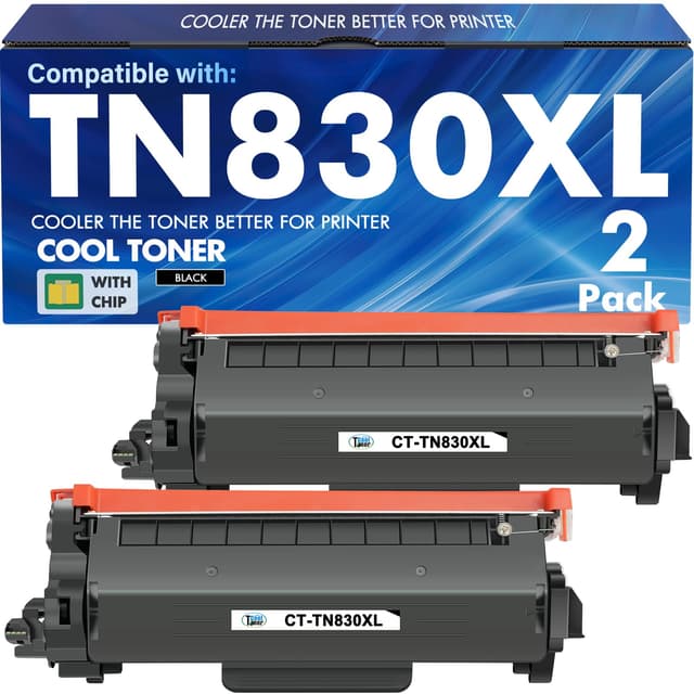 TN830XL TN830 TN 830XL 830 Toner for Brother Printer DCP-L2640DW HL-L2460DW Replacement for Brother TN830 XL/V/R 830 XL TN-830XL Cartridge MFC-L2820DW HL-L2405W HL-L2400D HL-L2480DW Black High Yield
