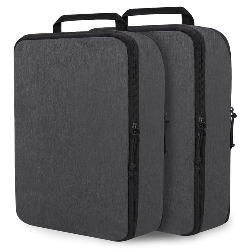 Extra Large Compression Packing Cubes for Travel Essentials, 2 Set Expandable Travel Cubes for Packing Compression Bags Luggage Suitcase Organizer, Black