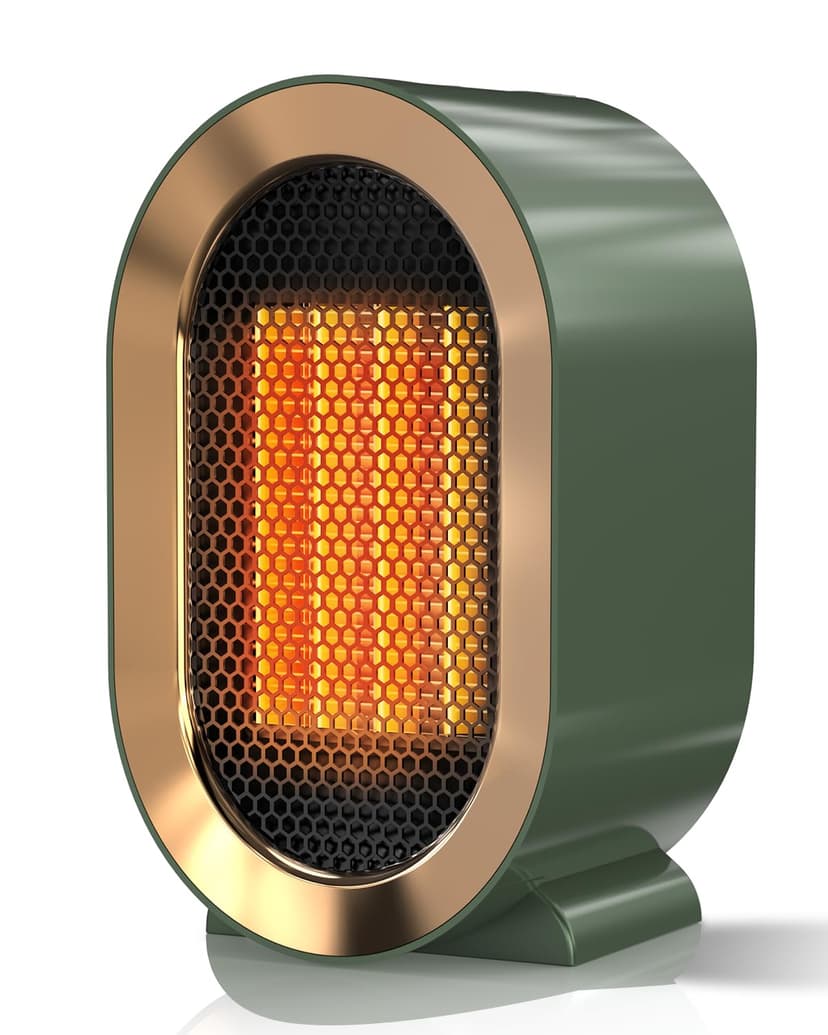 QQT Electric Space Heater,Portable Energy Efficient Space Heaters for Indoor Use,Two-Speed Portable Heater Fan for Office with Adjustable,Overheating Protection,Dumping Shutdown(Green)