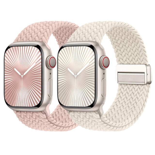 Braided Stretchy Bands with Magnetic Clasp Compatible for Apple Watch Band 38mm 40mm 41mm 42mm 44mm 45mm 46mm 49mm Women Men, Nylon Sport Solo Loop for iWatch Series 11 10 9 8 7 6 5 4 3 Ultra 3 2 1 SE