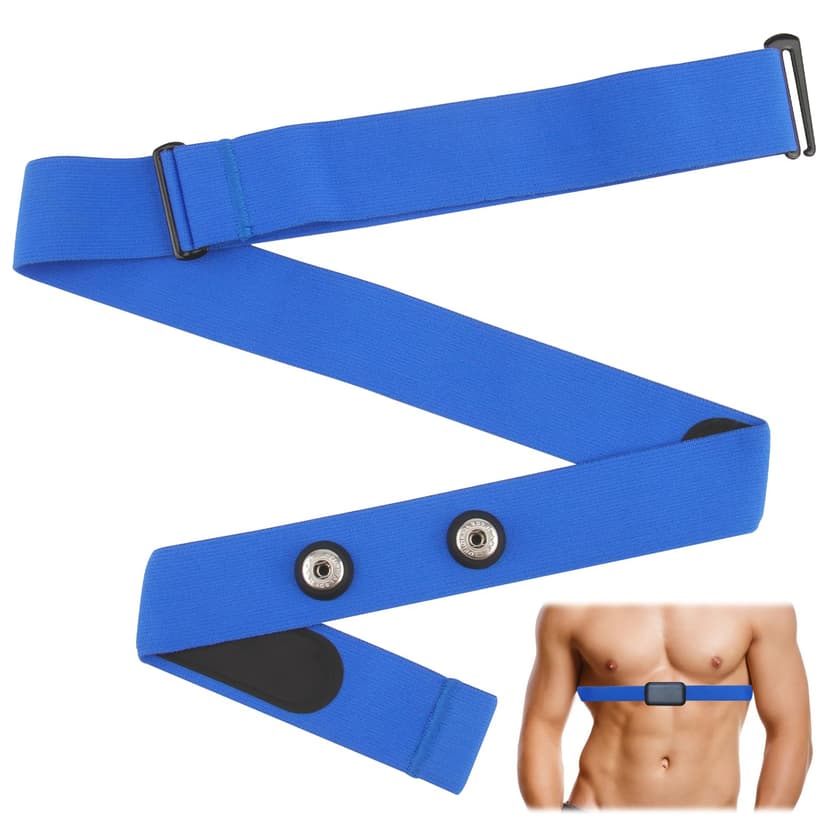 Heart Rate Monitor Chest Band for Polar H10 H9 H7, Adjustable Waterproof Replacement Chest Strap Compatible with Polar Garmin (Blue)