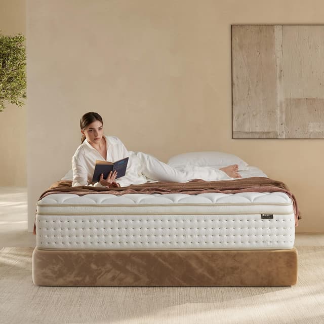 OFFTR z 12 Inch King Size Mattress, Hybrid Zoned Support Pocket Coils & Cooling Memory Foam, Medium-Firm Feel with Strong Edge Support, Pressure Relief, CertiPUR-US Certified