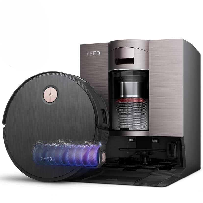 Yeedi S20 Infinity Robot Vacuum&Mop with 19,500Pa Blast Suction, PowerBoost Charging, OZMO Roller 2.0 Self-Washing, Bagless OmniCyclone Station with Hot Mop Washing&Heat Drying, AIVI 3D Navigation