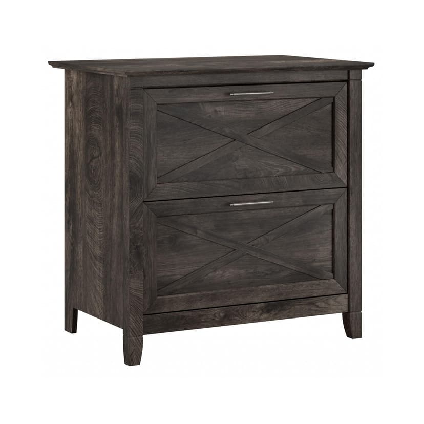 Bush Home Key West 2 Drawer Lateral File Cabinet in Dark Gray Hickory, Document Storage for Home Office, Accent Chest with Drawers