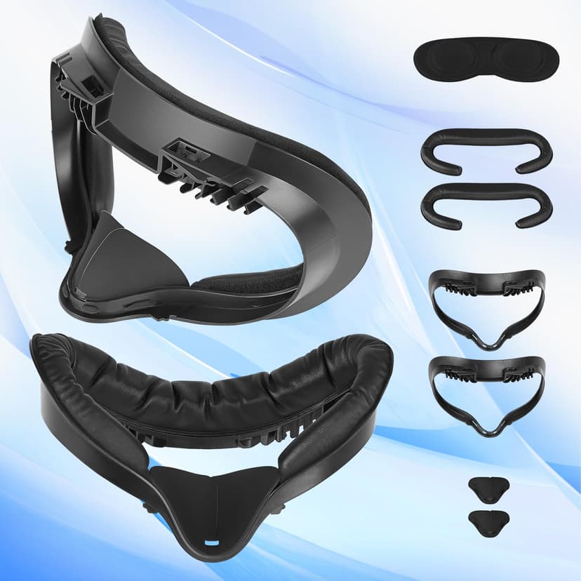 2Set Quest 2 Face Pad with Vent Heat Dissipation, TechKen Meta Quest 2 Face Cover Bracket Foam Face Pad VR Accessories Compatible with Quest 2 Headset, Vent Air-Circulation Design