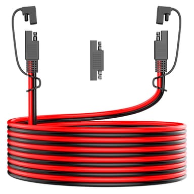 BBHEJJ 12AWG SAE Extension Cable, 15FT SAE Connector Extension Cable Quick Disconnect Wire Harness with Polarity Reverse Adapter for Solar Panel, Battery, Motorcycle, Car, RV, Truck