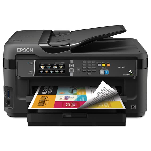 Epson C11CC98201 Workforce 7610 Wireless All-in-One Inkjet Printer, Copy/Fax/Print/Scan