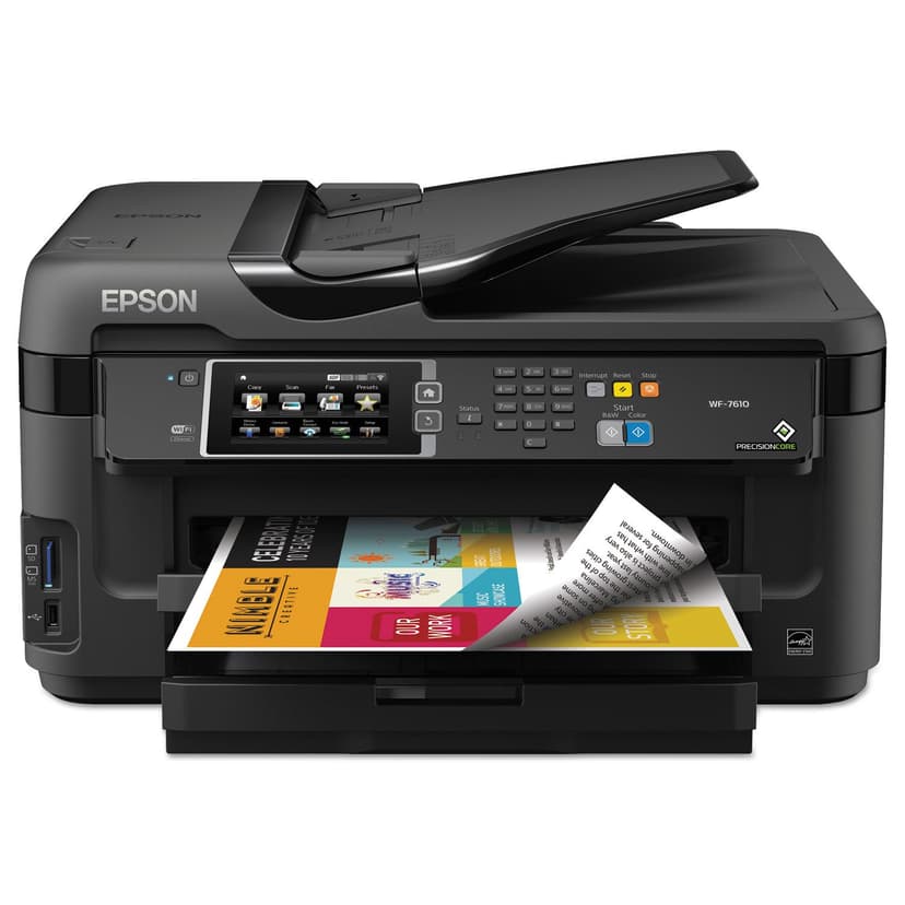 Epson C11CC98201 Workforce 7610 Wireless All-in-One Inkjet Printer, Copy/Fax/Print/Scan
