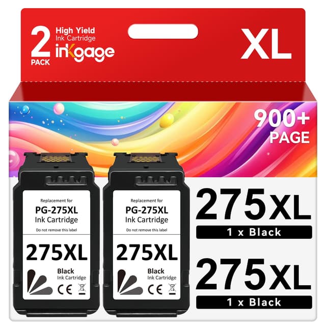 PG-275XL Compatible for Canon PG-275 Black Ink Cartridge for Canon 275 Black Ink 275 275XL Ink cartridges fit for Canon PIXMA TS3722 TR4720 TS3522 TS3500 TR4700 TR4722 TS3720 Printer,2 Black
