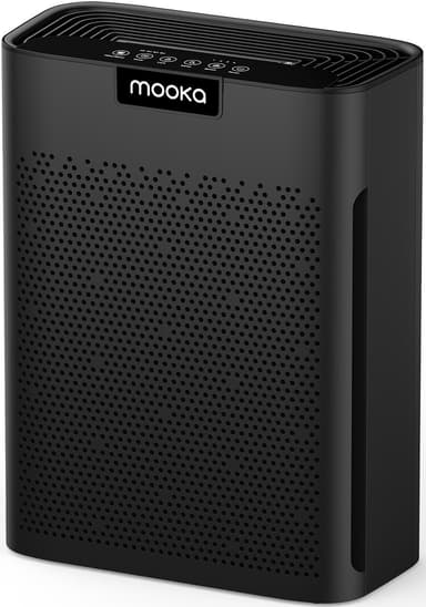 Air Purifiers for Home Large Room 2200 Ft² with Washable Filters, MOOKA H13 HEPA Air Purifier for Home Pets Bedroom with Fragrance, Air Cleaner for Smoke Dust Pollen Pets Hair Odor, KJ190 Black