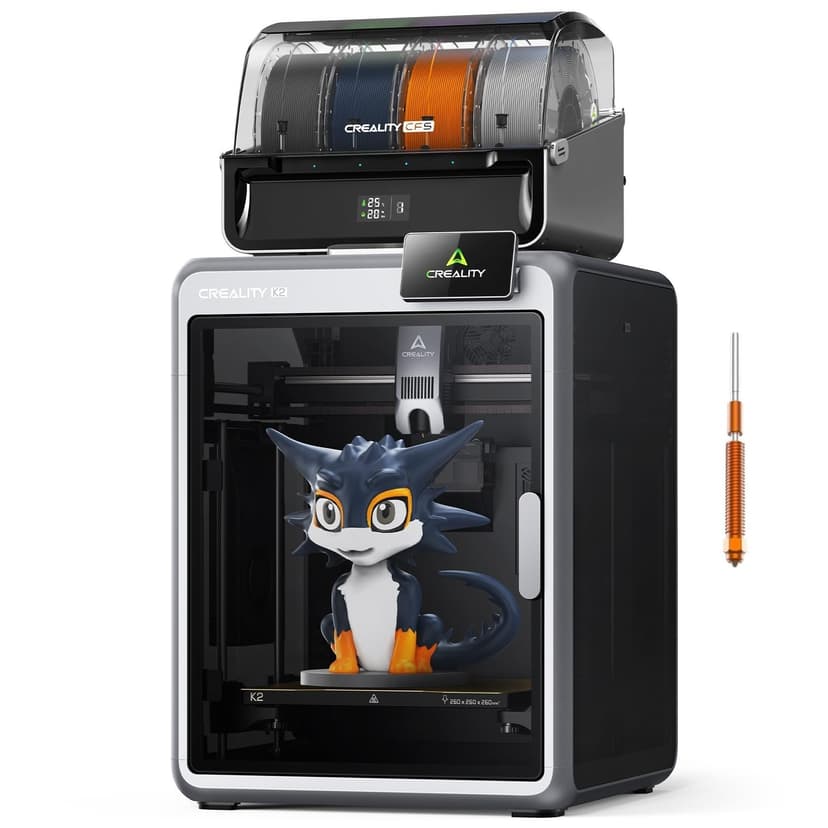 Creality K2 Combo 3D Printer, Multicolor Printing with CFS, Max 600mm/s Printing Speed, Smart Auto Leveling & Al Camera, Next-Gen Direct Drive Extruder, Build Volume 260 * 260 * 260mm