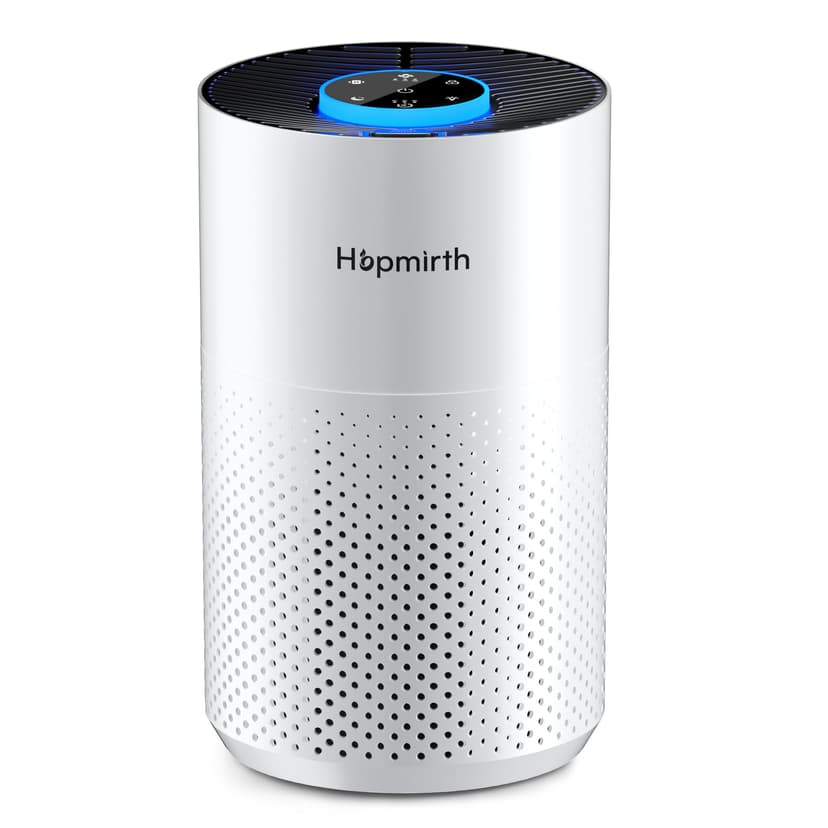 Hopmirth Upgraded Air Purifiers for Bedroom & Home with H14 True HEPA Filter, Covers Up to 1280ft², 360° Air Intake, Quiet Pet Air Purifier, Fragrance & Timer, Removes Smoke,Pet Dander & Pollen,White