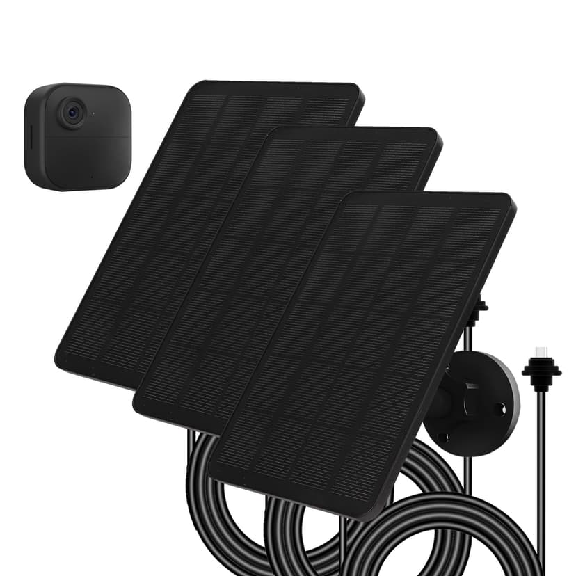 Solar Panel for Blink Camera Outdoor, Solar Panel 4W Compatible with Blink Outdoor 4 (4th Gen) Camera, Solar Charger for Camera with 13.12Ft Outdoor Power Cable, 360° Adjustable Mount, 3 Pack