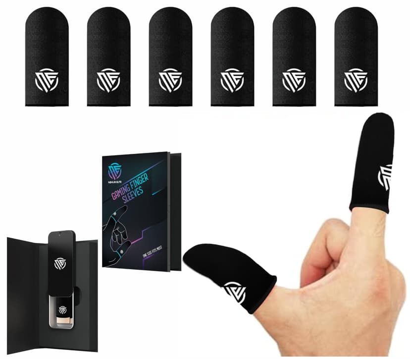 Nexus Elite Gamer sleeves for pubg , mobile gaming finger cots sleeve gloves and covers , compression for thumb arthritis sweaty hands , Carbon Core