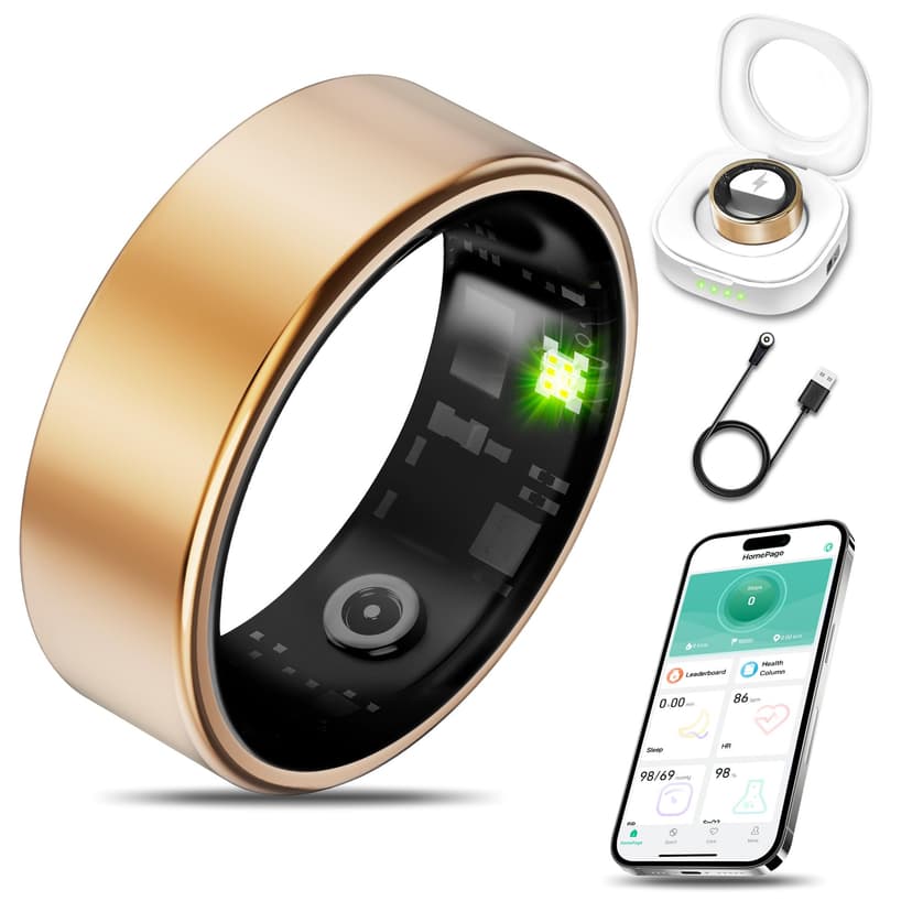 Milavan Smart Health Ring for Women Men Fitness Tracker with Heart Rate, Blood Oxygen, Blood Pressure, Sleep Monitoring, Step Counting, IP68 Waterproof for iOS and Android, No APP Fee, Rose Gold 8