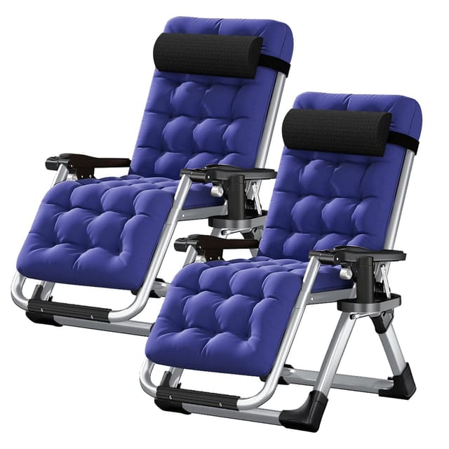 LILYPELLE Zero Gravity Chair, Premium Lawn Recliner Folding Portable Chaise Lounge with Detachable Cushion, Headrest and Cup Holder, Reclining Patio Lounger Chair