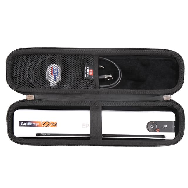 FBLFOBELI EVA Hard Carrying Case Compatible with Epson Workforce ES-50/ES-55R/ ES-60W/ES-65WR/DS-30/DS-70/DS-80W and Epson RapidReceipt RR-60/70W Portable Document Scanner (Case Only) (Black)