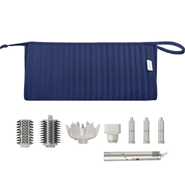 Lexeeco Dy son Air wrap Travel Case Hair Tools Travel Bag for Shark Flexstyle Carrying Case Portable Shark Hair Dryer Revlon Flat Curling Iron Organizer (Blue)