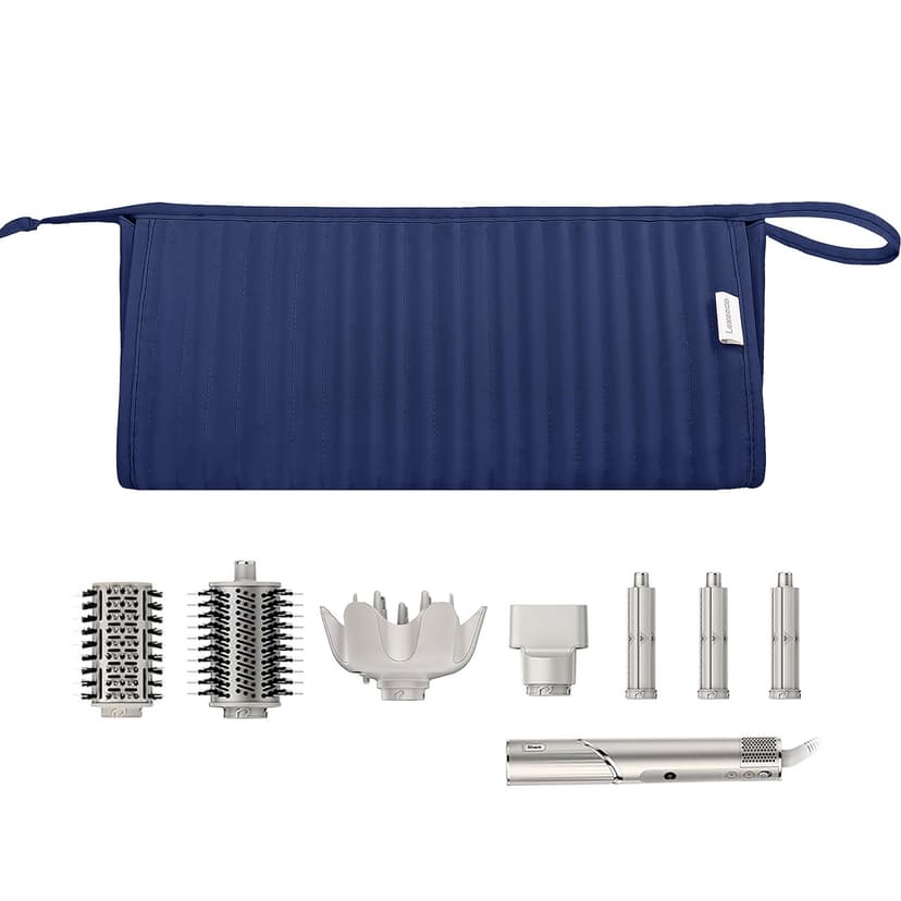 Lexeeco Dy son Air wrap Travel Case Hair Tools Travel Bag for Shark Flexstyle Carrying Case Portable Shark Hair Dryer Revlon Flat Curling Iron Organizer (Blue)