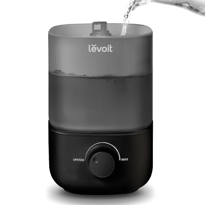LEVOIT Classic 160 Top-Fill Ultrasonic Cool Mist Humidifier, Super Easy to Fill and Clean, Quiet Operation for Bedroom Home Baby & Plants, Auto Shut-off for Safety, 360° Rotating Nozzle, 2.5L, Black
