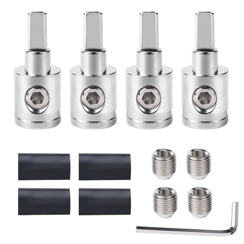Tottist 4PCS Heavy-Duty Car Stereo Audio Wire Reducer - 0 Gauge to 4 Gauge for Amp Input, AWG Pin Power & Ground Connection