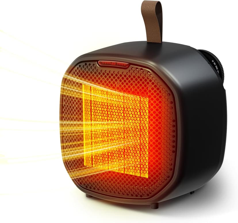 Electactic Portable Small Ceramic Space Heater w/Thermostat, 1200W Indoor Electric Space Heater Fan with Overheat & Tip-Over Protection, Heat Up 200 Square Feet for Office Room Dorm Desk