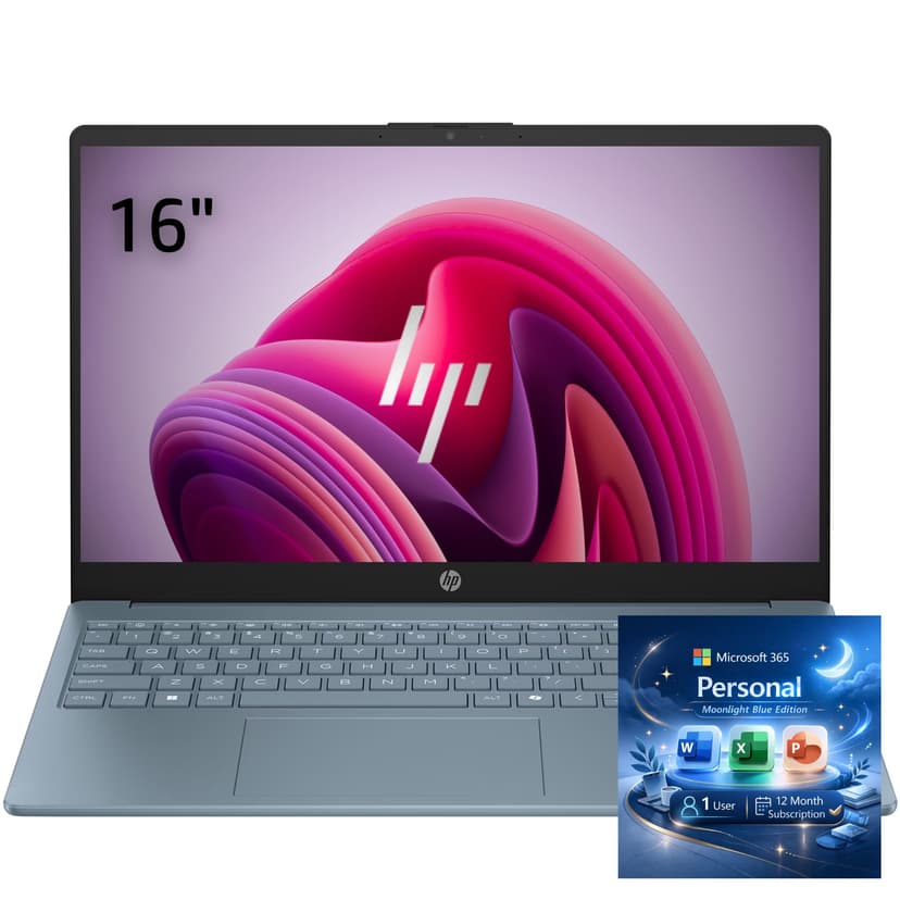 HP Ultrabook 15.6" Laptop, 1.2TB Storage, Microsoft 365 Included, Intel 13th 4-Core | 1TB OneDrive, 128GB UFS and 128GB External, Fast, Smart, AI-Ready Essential no Mouse, Moonlight Blue