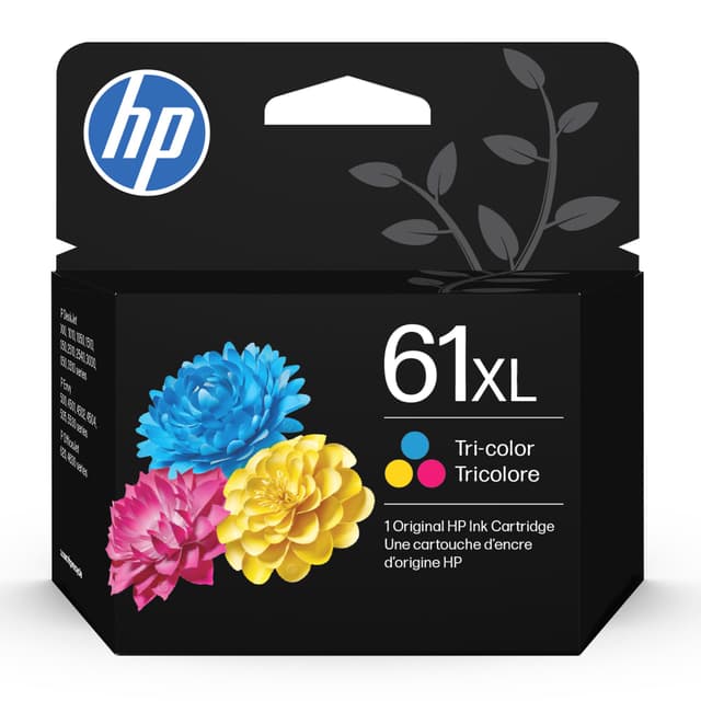 HP 61XL Tri-Color High-Yield Ink | Works with DeskJet 1000, 1510, 2050, 2510, 2540, 3000, 3050, 3510; Envy 4500, 5530; OfficeJet 2620, 4630 | Instant Ink Eligible | CH564WN | Packaging May Vary