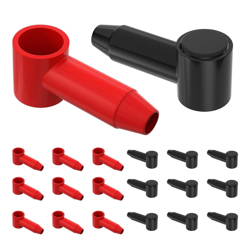 RVBOATPAT 20pcs Battery Terminal Cover Silicone Battery Terminal Protector Boot Fit for 10 AWG - 4 AWG Wire Terminal for Power Junction Block Automotive Car Truck