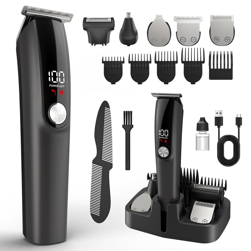 Ynasen Beard Trimmer for Men Hair Clippers - 6 in 1 Professional Grooming Kit Cordless Hair Clipper Trimmers Set Waterproof,Electric Shaver Razor for Face Nose Body Mustache