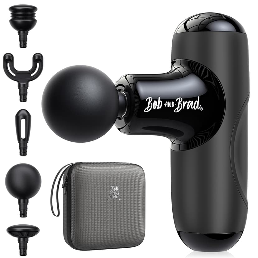 BOB AND BRAD Q2 Mini Massage Gun, Pocket-Sized Deep Tissue Massager Gun, Portable Percussion Muscle Massager Gun, Ultra Small & Quiet Muscle Massage Gun for Muscle Recovery with Carry Case
