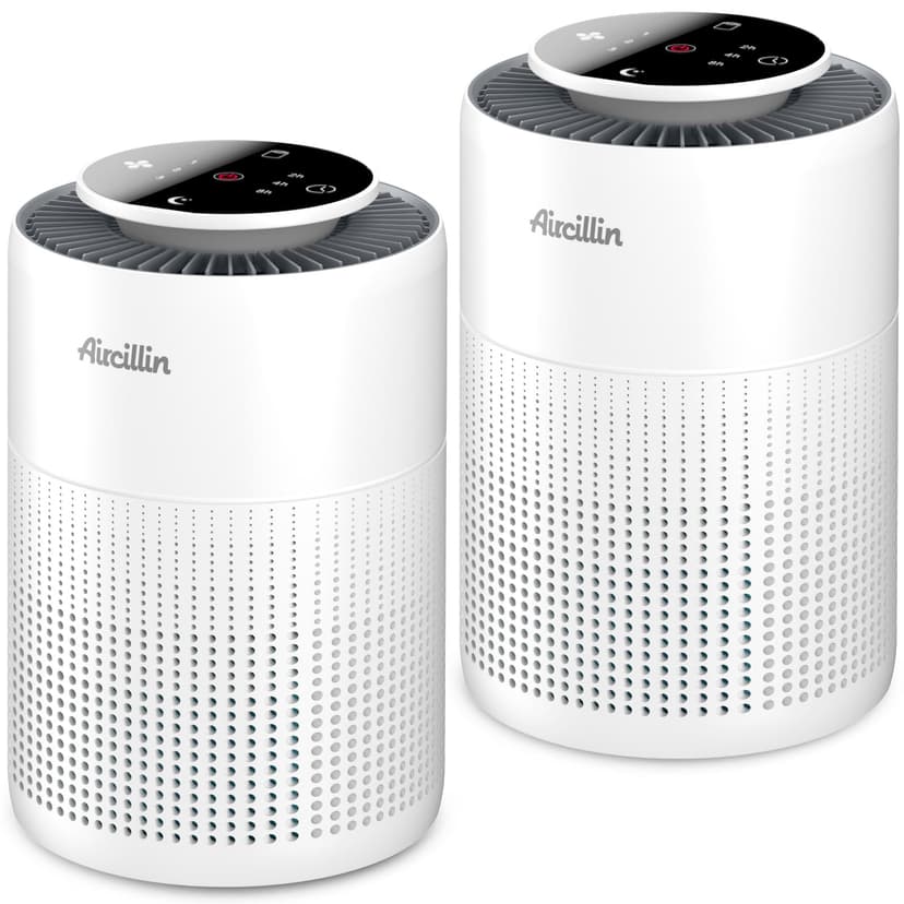 2 Pack Air Purifiers for Home Bedroom H13 True HEPA Air Filter Cleaner, Odor Eliminator, Remove Smoke Dust Pollen Pet Dander, Night Light For Home Living Room Dorm, Quiet 24dB Filtration System