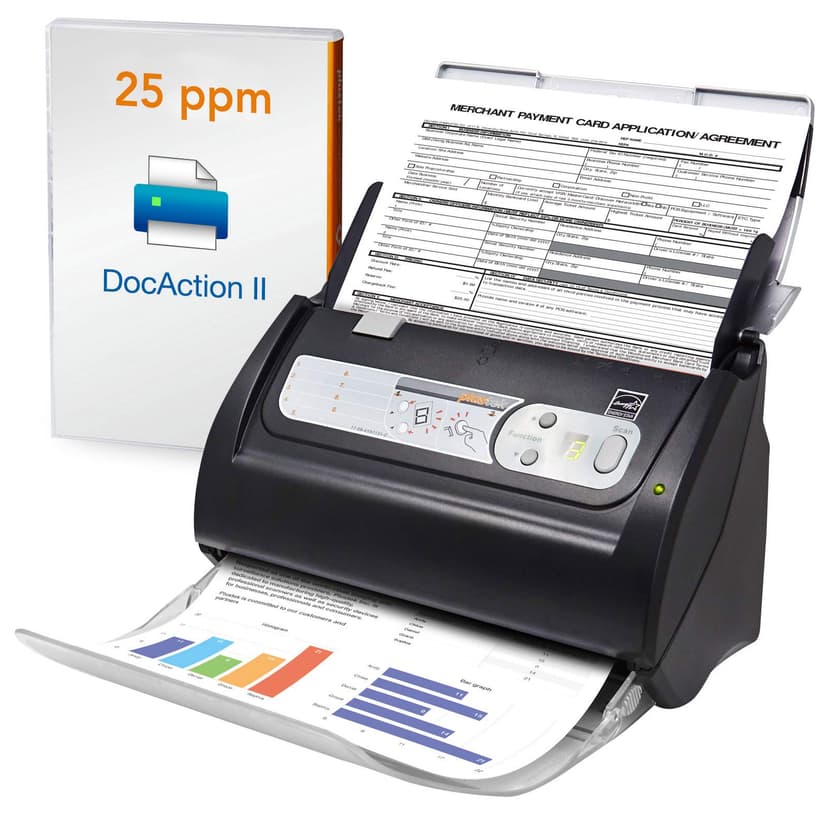 Plustek PS186 Desktop Document Scanner, with 50-Pages Auto Document Feeder (ADF). for Windows 7/8 / 10/11 (Intel/AMD only)
