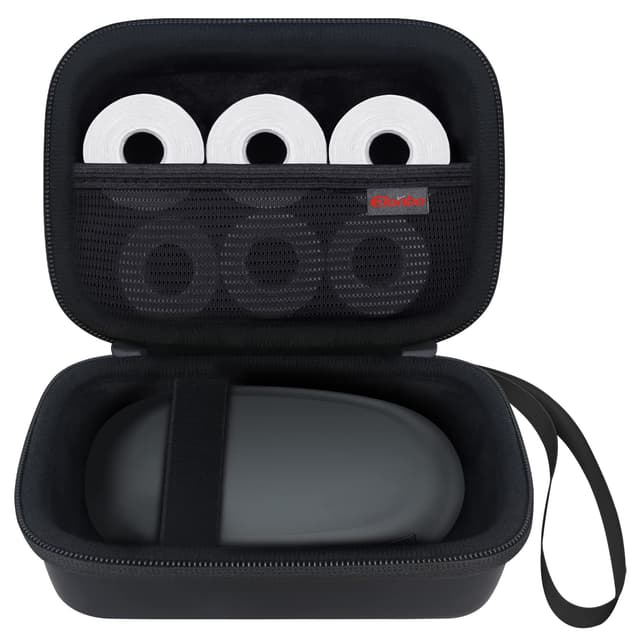 Elonbo Carrying Case for SUPVAN E10 Bluetooth Label Maker Machine, Portable Mini Thermal Label Printer Storage Holder, Wireless Small Handheld Sticker Maker Travel Bag, Pocket Fits Paper, Black