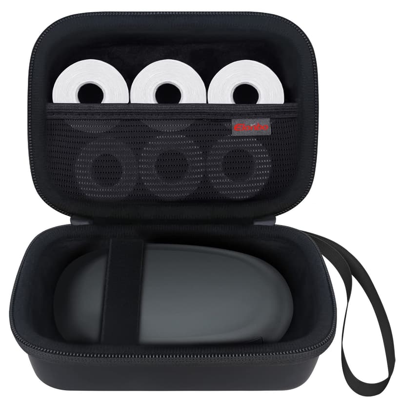 Elonbo Carrying Case for SUPVAN E10 Bluetooth Label Maker Machine, Portable Mini Thermal Label Printer Storage Holder, Wireless Small Handheld Sticker Maker Travel Bag, Pocket Fits Paper, Black