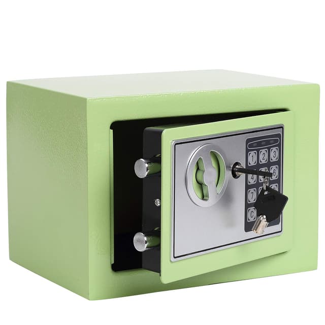 Yuanshikj Electronic Deluxe Digital Security Safe Box Key Keypad Lock Home Office Hotel Business Jewelry Gun Cash Use Storage money (LIGHT GREEN)