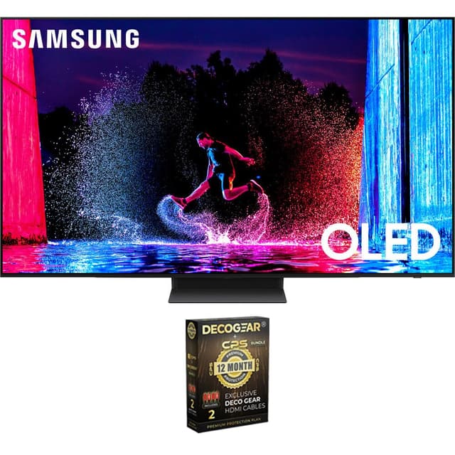 Samsung QN42S90DA 42 Inch OLED 4K Smart TV 2024 Bundle with Deco Gear 2X 4K HDMI 2.0 Cable with Pure Copper Conductors & CPS Exclusive 12 Month Protection Pack Bundle (BEACH-CPS-261500)