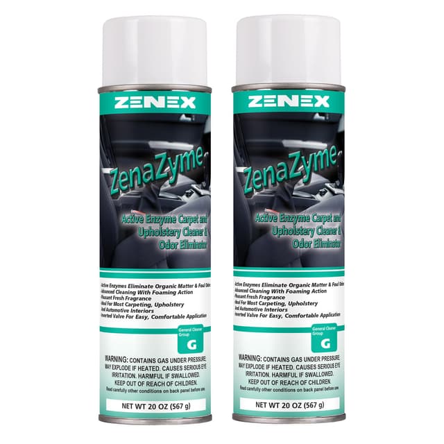 Zenex ZenaZyme Active Enzyme Carpet & Upholstery Cleaner - Professional-grade Stain Remover | Deep Foaming Formula for Carpets, Upholstery, & Interiors | Fresh Scent | 20 oz (2 Pack)
