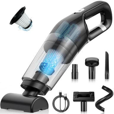 Yedop Handheld Vacuum Cordless, 26,000 Pa High Power Suction, Portable Rechargeable Car Vacuum Cleaner for Home, Pet Hair, Keyboard & Furniture, Black