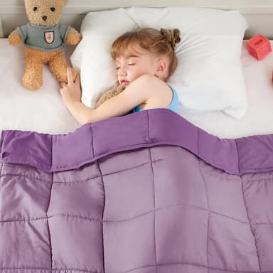 yescool Purple Weighted Blanket 5 Pounds Cooling Weighted Lap Blanket, Heavy Blanket for Sleeping, Weighted Throw Blanket Gift for 40-60lbs, 36"x48"