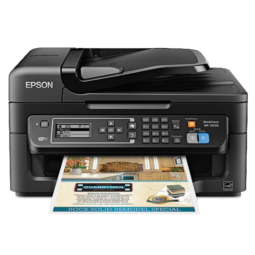 Epson WorkForce WF-2630 Wireless Business AIO Color Inkjet, Print, Copy, Scan, Fax, Mobile Printing, AirPrint, Compact Size