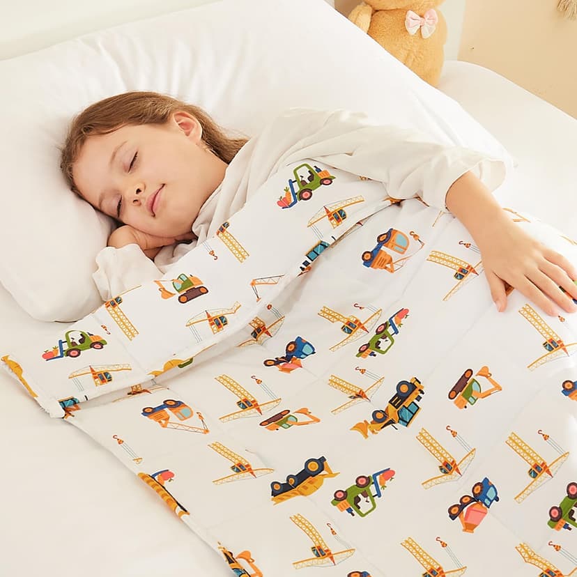 HOSUKKO Weighted Blanket - 10 lbs Engineering Vehicles Heavy Blanket - Breathable Blanket(41 * 60 inches, 10 lbs)